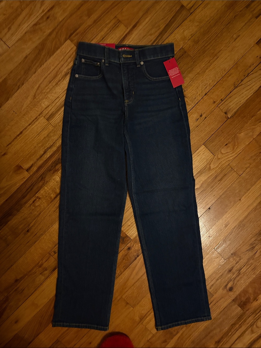 Woman’s Dark Blue Straight-Leg Jeans